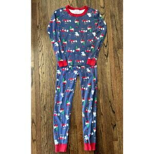 Hanna Andersson Kids Santa Christmas Two Piece Long John Pajama Set - 10